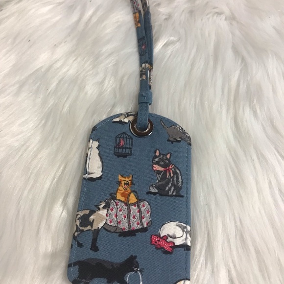 Vera Bradley Blue Cat Print Luggage Tag - Picture 3 of 4